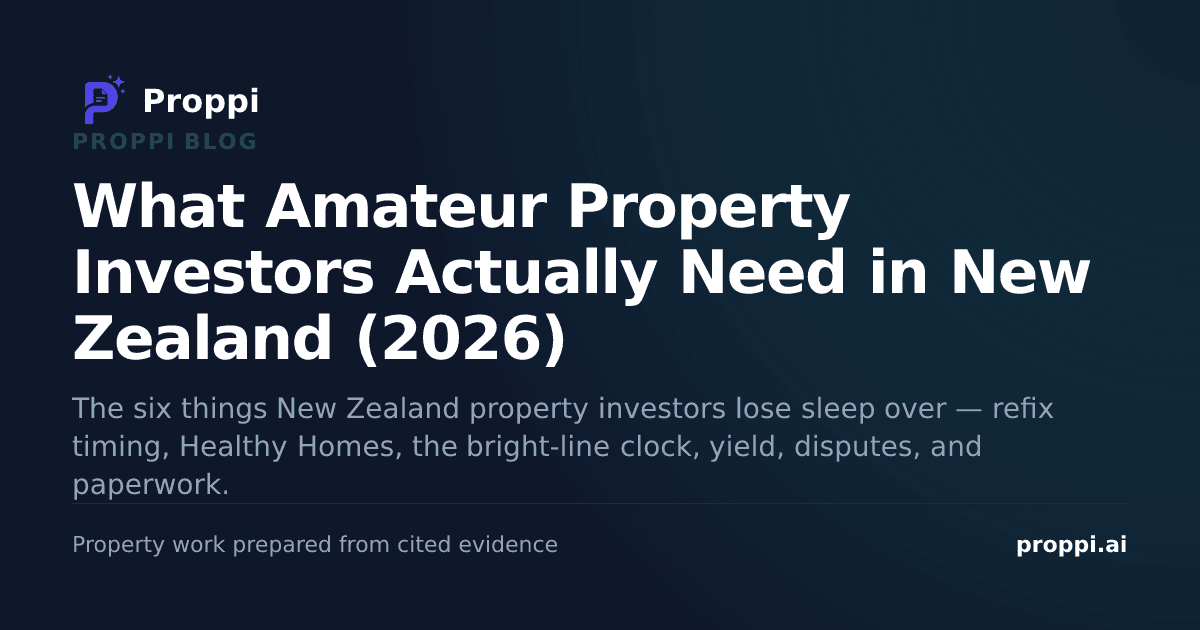 What Amateur Property Investors Actually Need in New Zealand (2026)