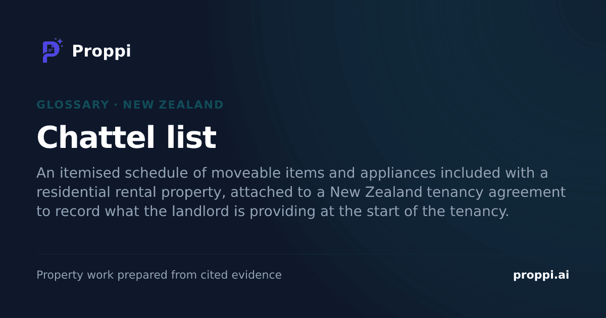 Chattel list (New Zealand) — Proppi Glossary